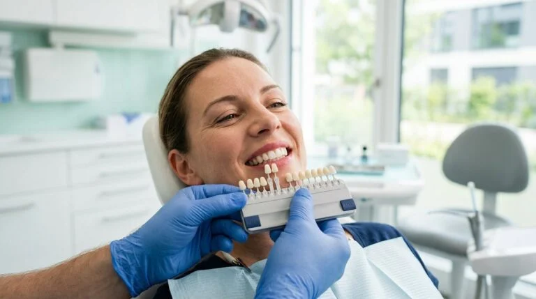 Dentist checking a tooth before a tooth filling in Sharjah